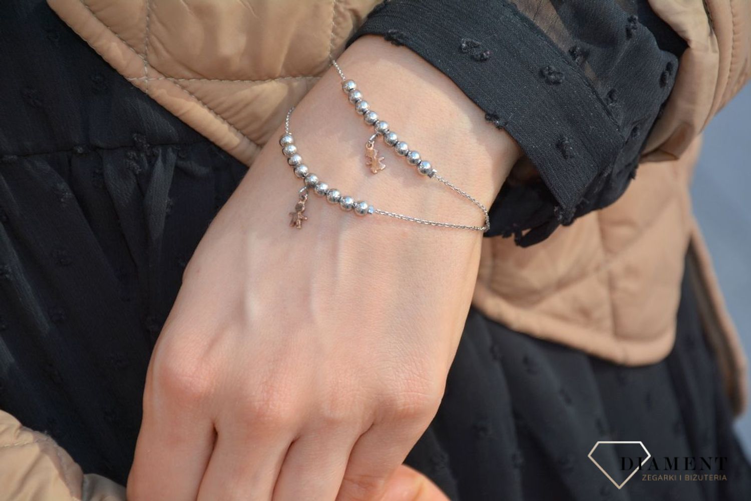 Bransoletka LineAgent P 15327 srebrne kuleczki dziewczynka11.jpg